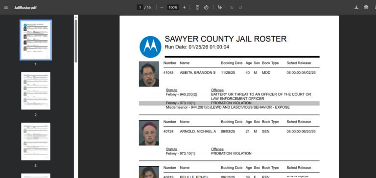 Sawyer County Jail Inmate Locator - Wisconsin Inmate Locator